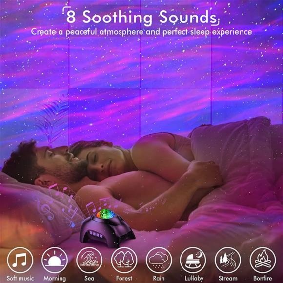 Star Projector, Bluetooth Speaker and White Noise Aurora Projector - Picture 4 of 6